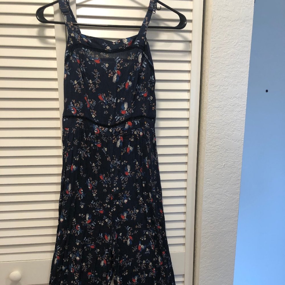Flowered pant romper